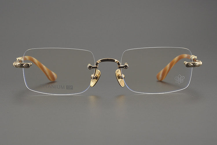 Chrome Hearts Refined Engraved Rimless Eyeglasses