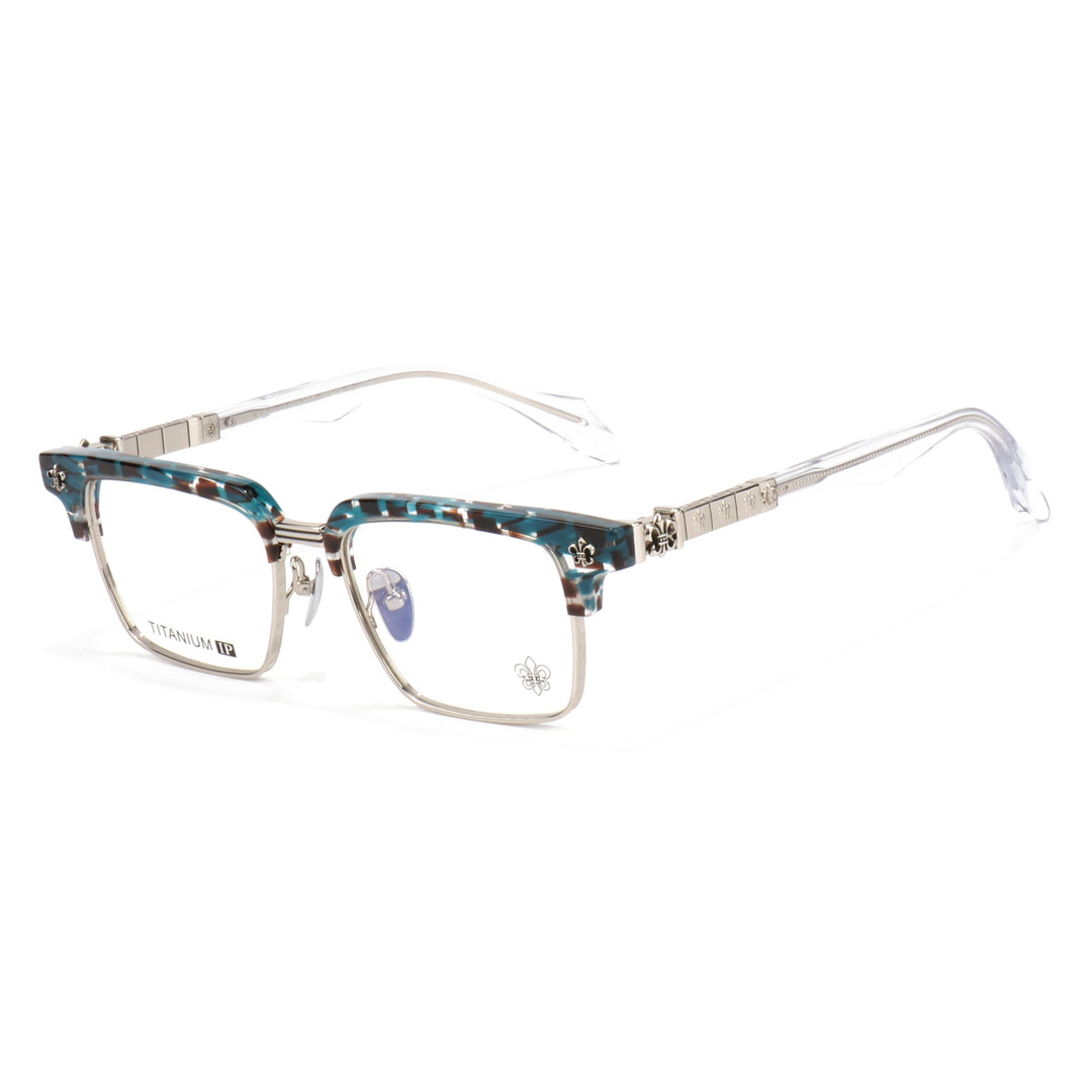 Chrome Hearts half-rimmed accordion temple glasses