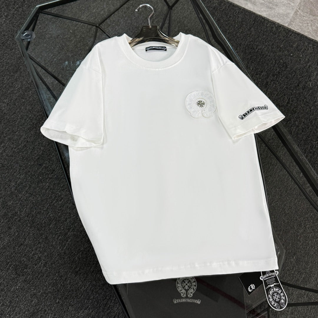 Chrome Hearts heavy-duty cross-stitch embroidery T-shirt