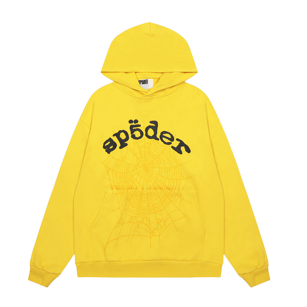 Sp5der 555555 star pattern hooded trousers and sweatshirt