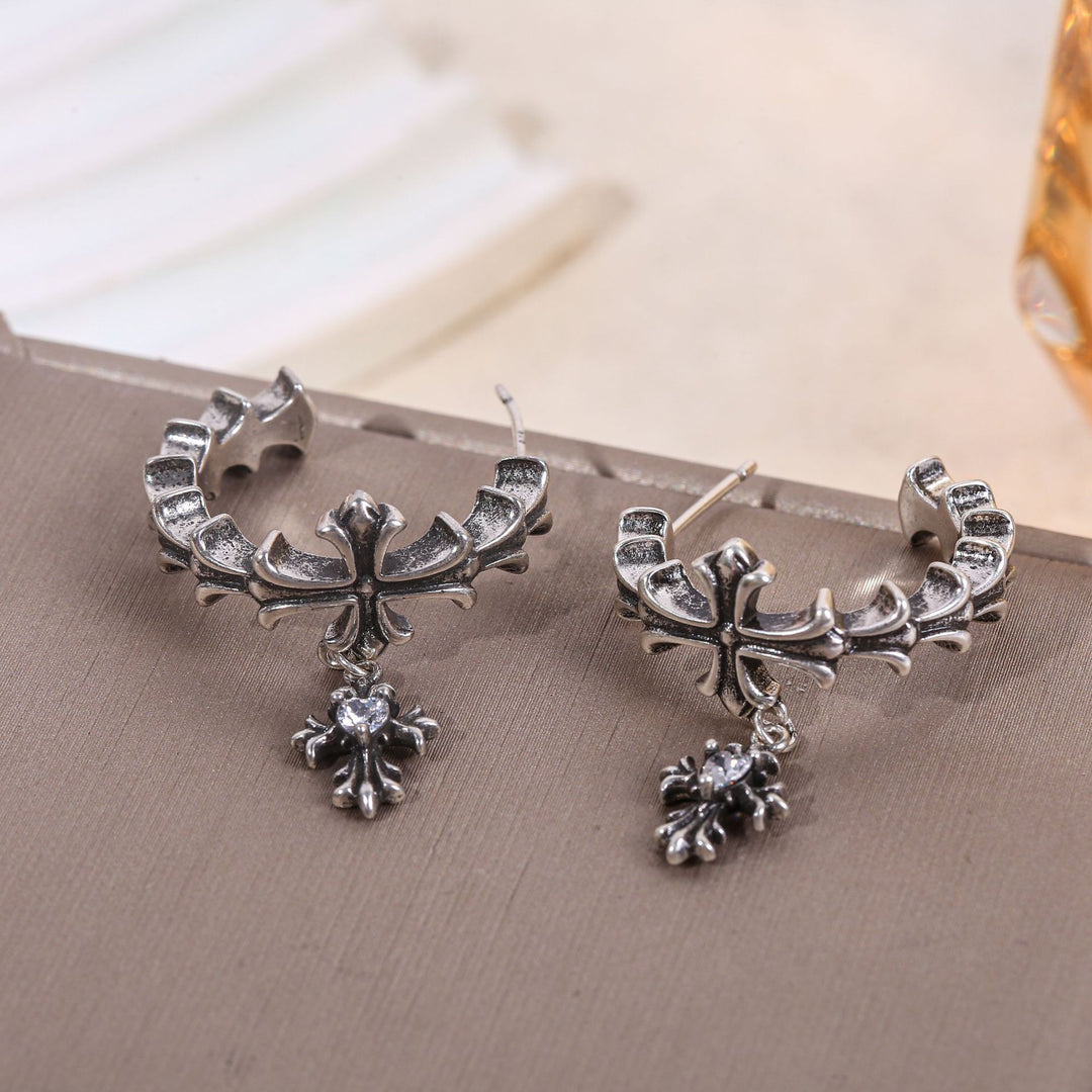 Chrome Hearts-Inspired Exquisite Cross Earrings