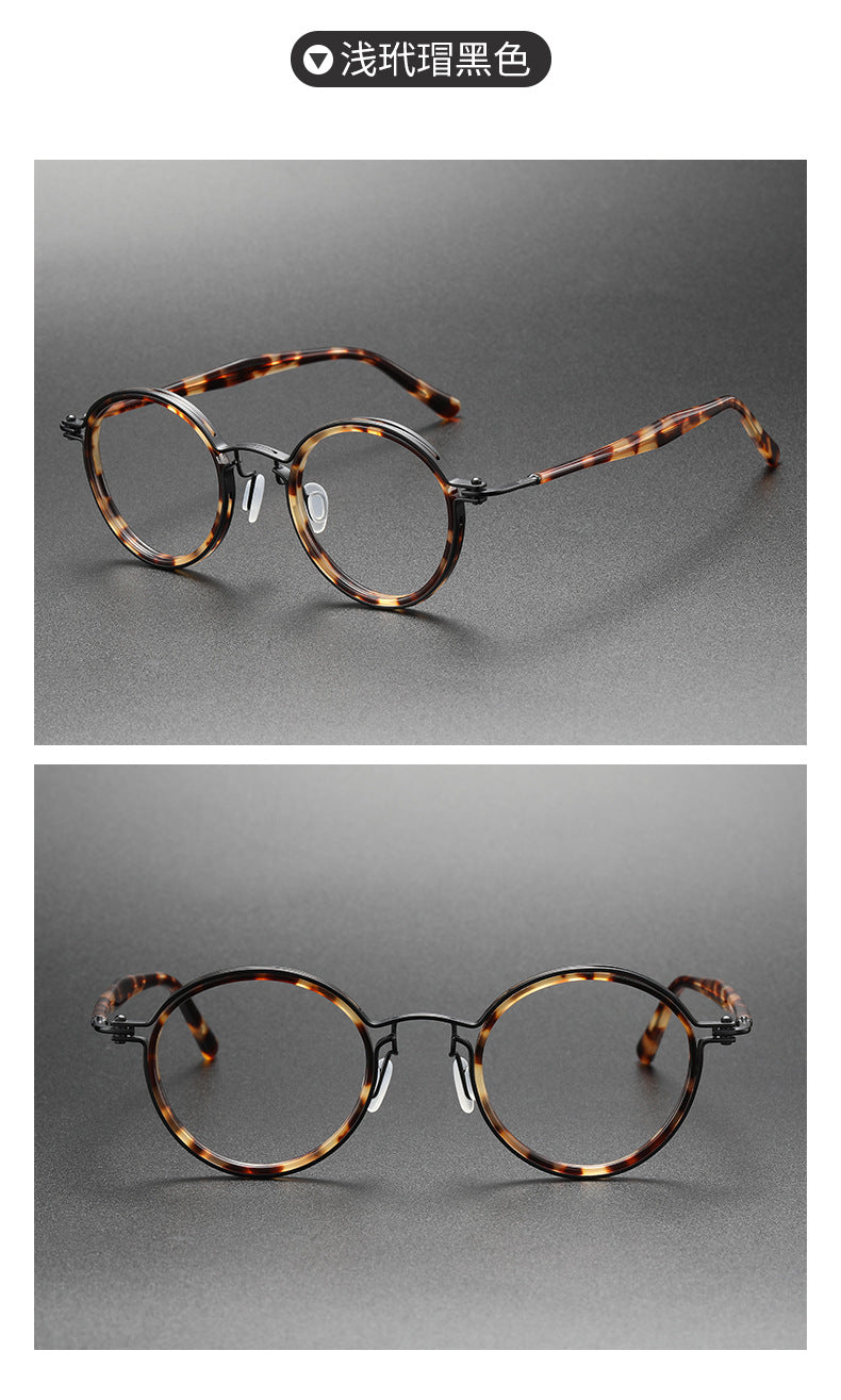 Large round pure titanium eyeglass frames