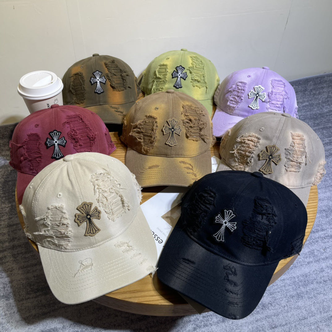 Chrome Hearts Ripped Denim Baseball Cap