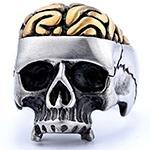Nordic Stainless Steel Skull Ring Gothic Dark Aesthetic
