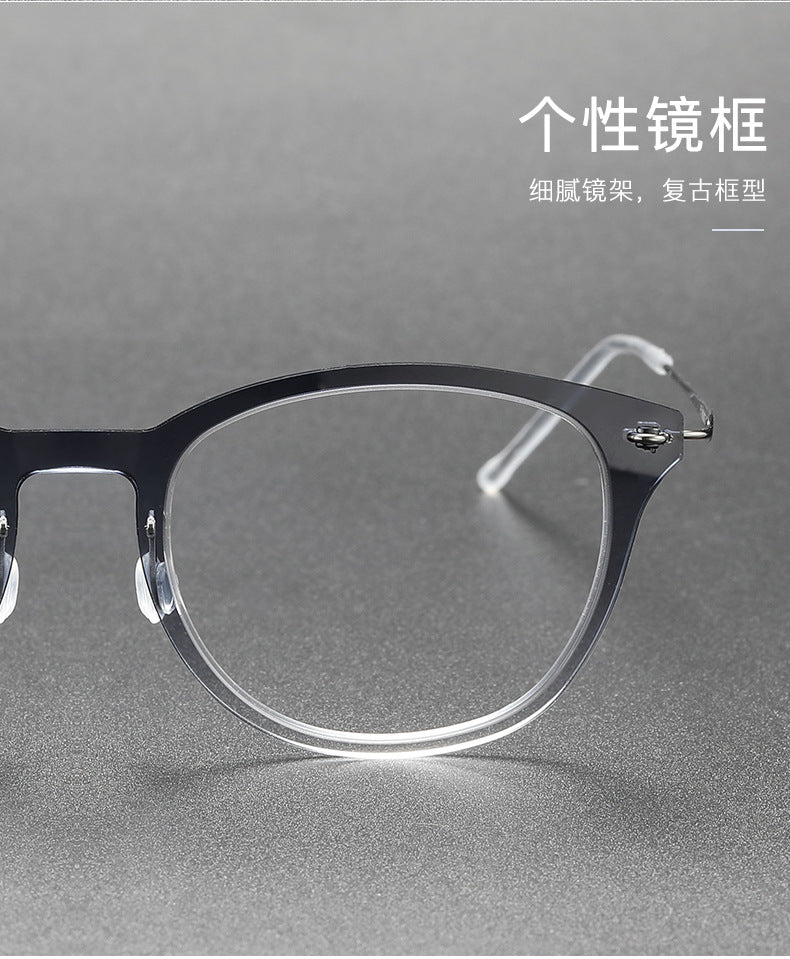 Gradient retro oval frame for slimming faces