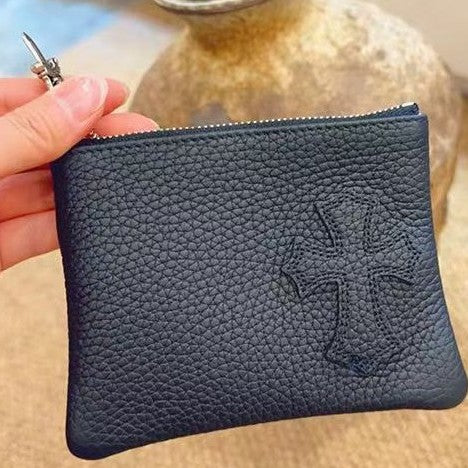 Chrome Hearts cross sword zipper card holder