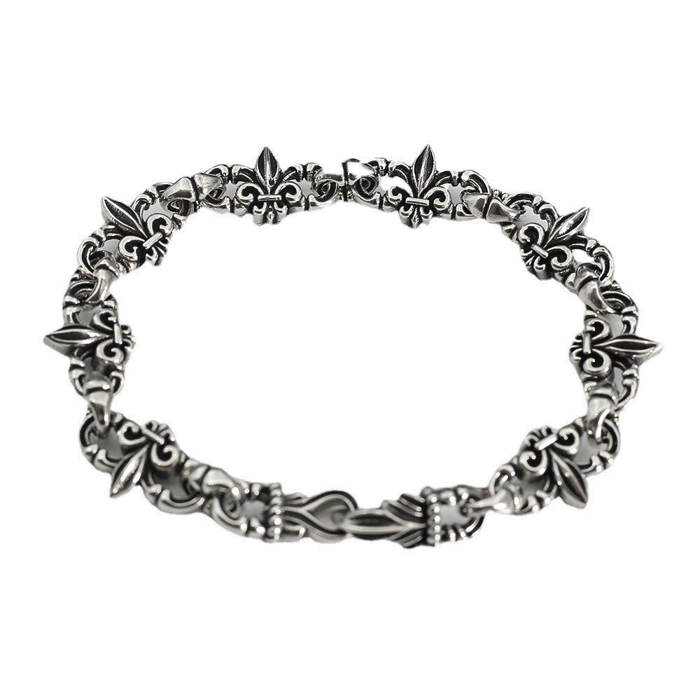 chrome hearts old crusader flower patchwork bracelet