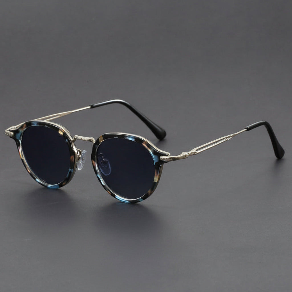 Steampunk metal round sunglasses