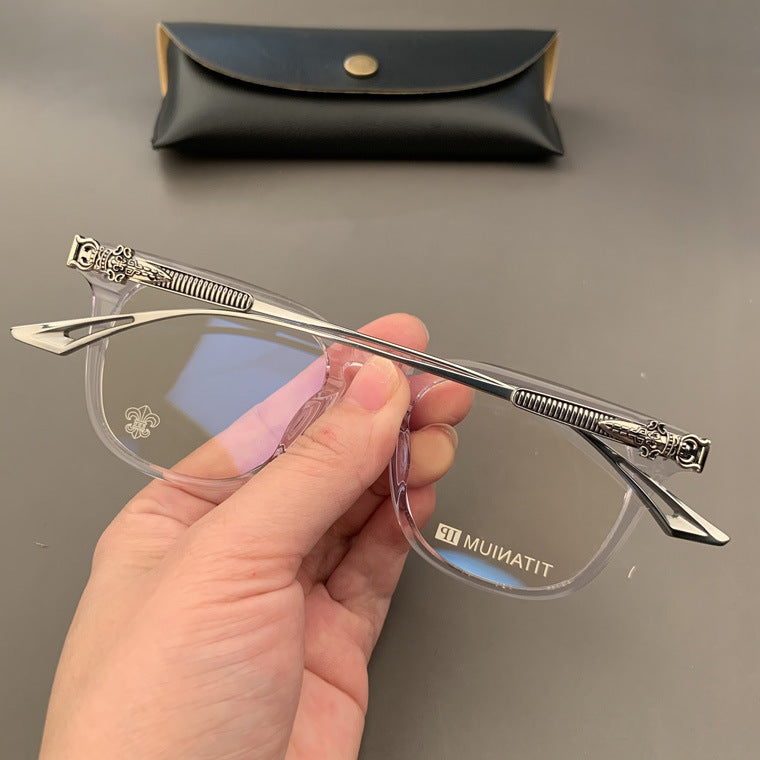 Chrome Hearts square acetate, pure titanium eyeglasses for nearsightedness