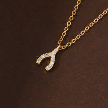 Diamond wishbone necklace