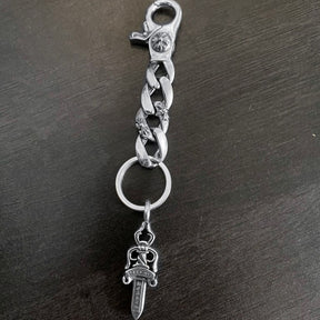 chrome hearts cross six-pointed star sword tongue keychain