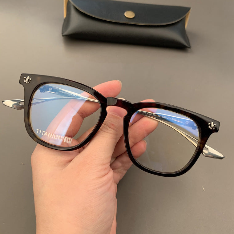 Chrome Hearts square acetate, pure titanium eyeglasses for nearsightedness