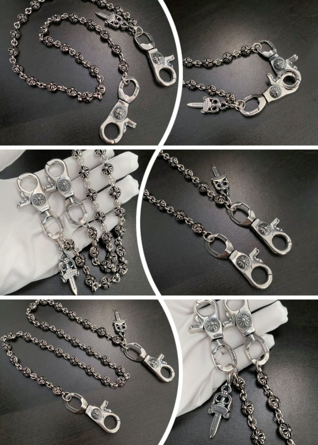 Chrome Hearts double lobster buckle versatile pants chain