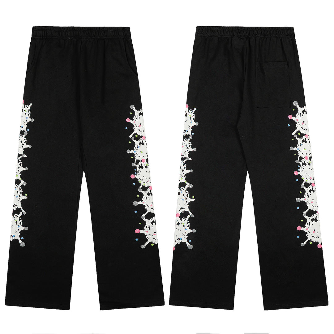 Sp5der555555 Spiderweb Foam Print Sweatshirt Set