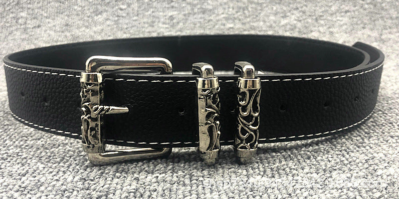 Chrome Hearts roller hollowed-out vine pin buckle belt
