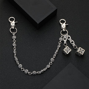 chrome hearts cross flower ball bag chain