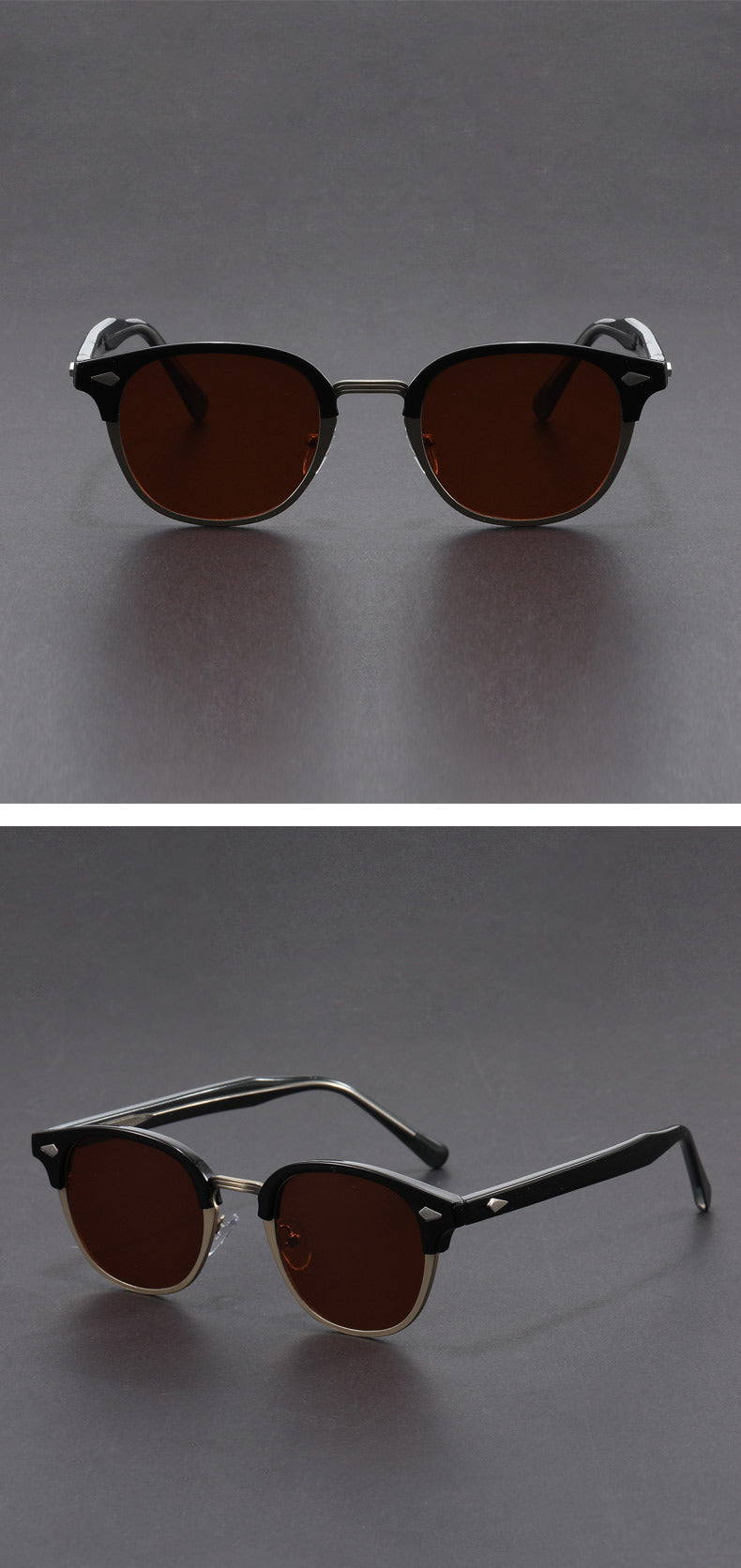 Retro eyebrow-line frame glasses