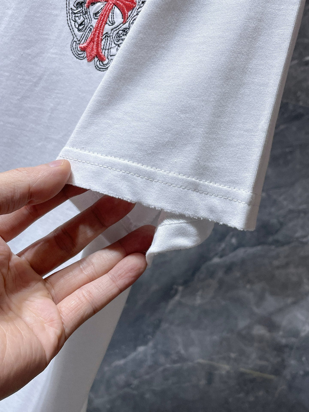 Chrome Hearts Cross & Horseshoe Double-Layer Embroidered T-Shirt