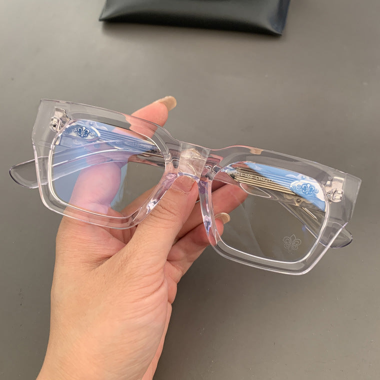 Chrome Hearts thick rimmed large frame no makeup glasses