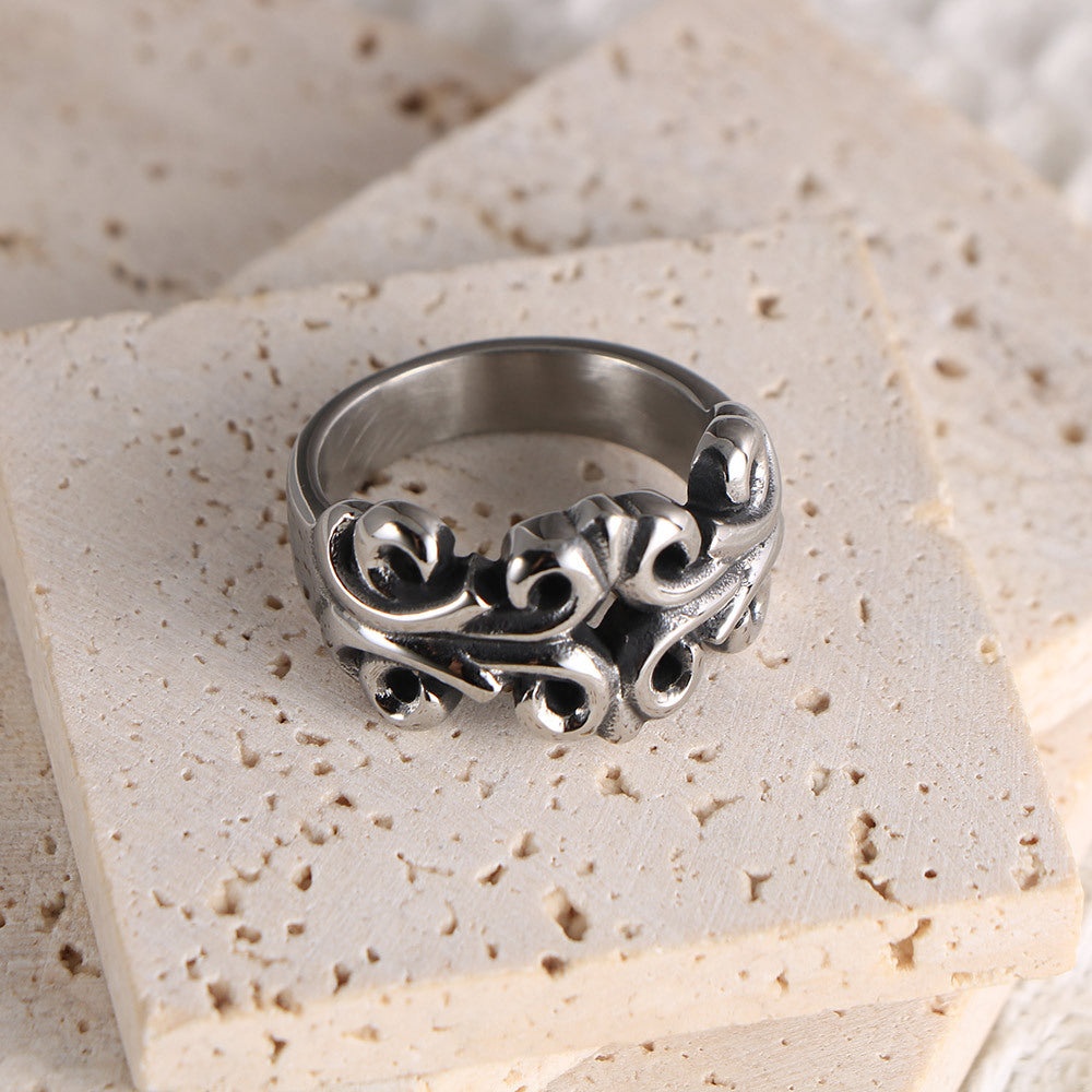 Carved Hollow-Out Punk Style Rings