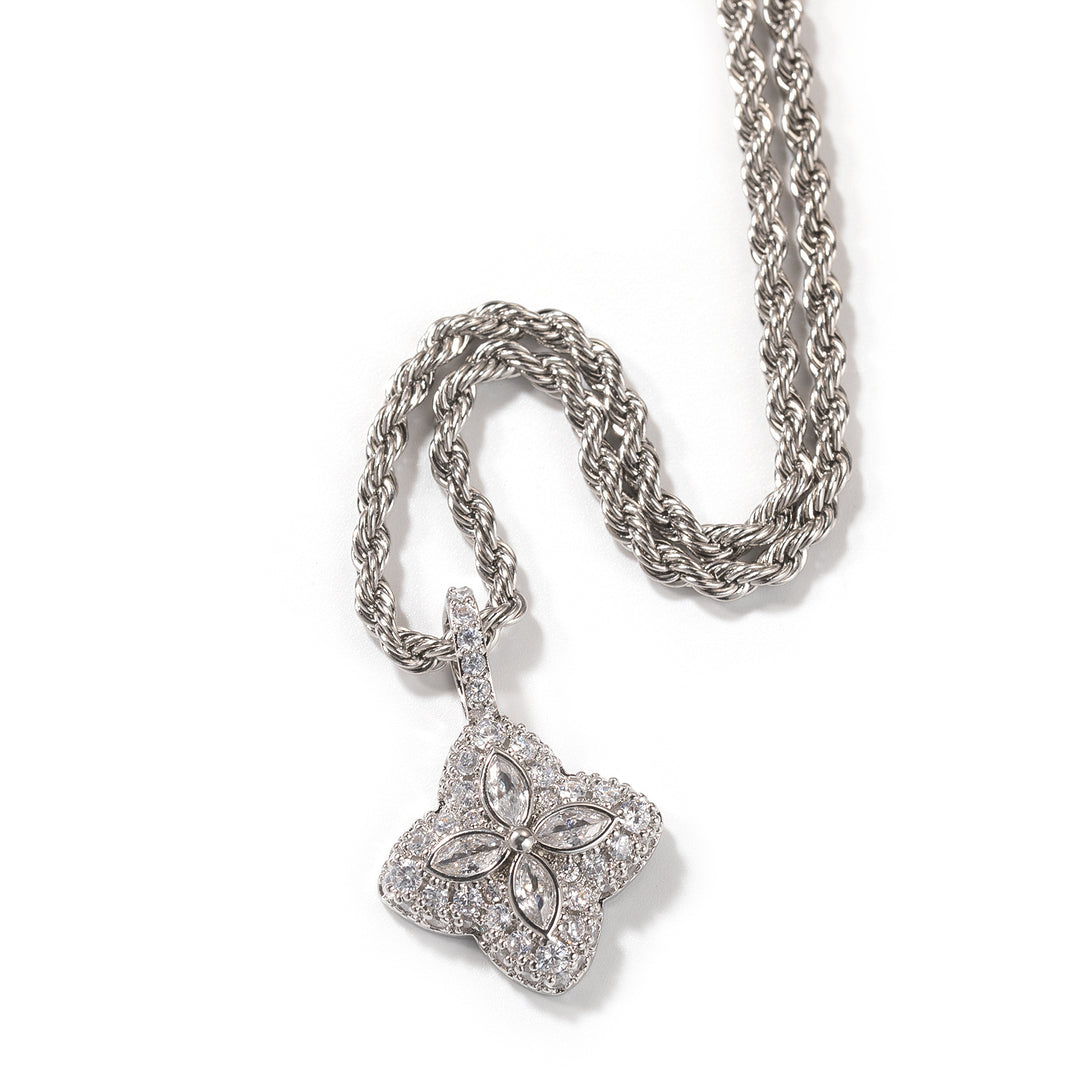 Cubic Zirconia Colorful Four-Leaf Clover Pendant