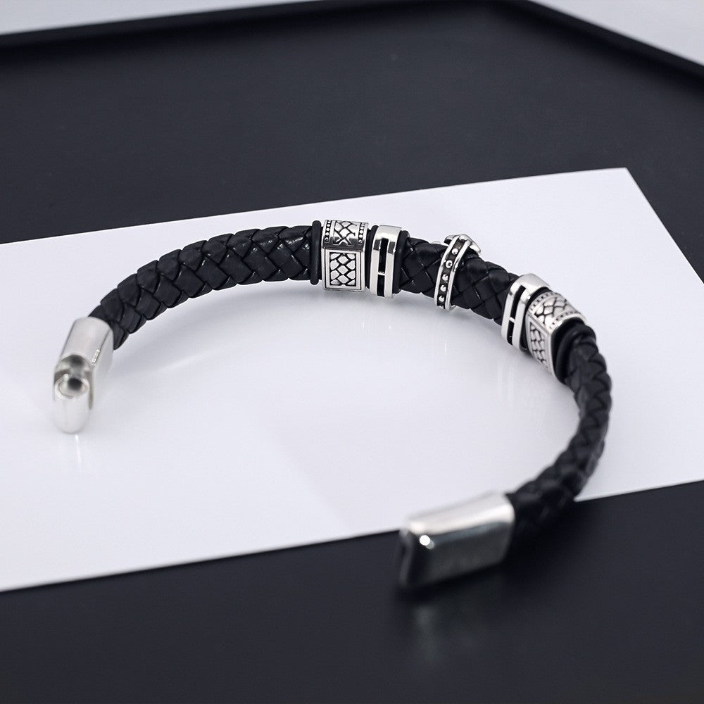 chrome hearts magnet buckle leather cord bracelet