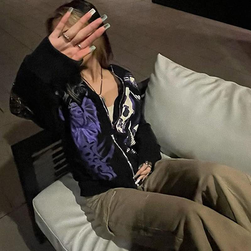 Y2K Heaven and Hell zip-up hoodie coat