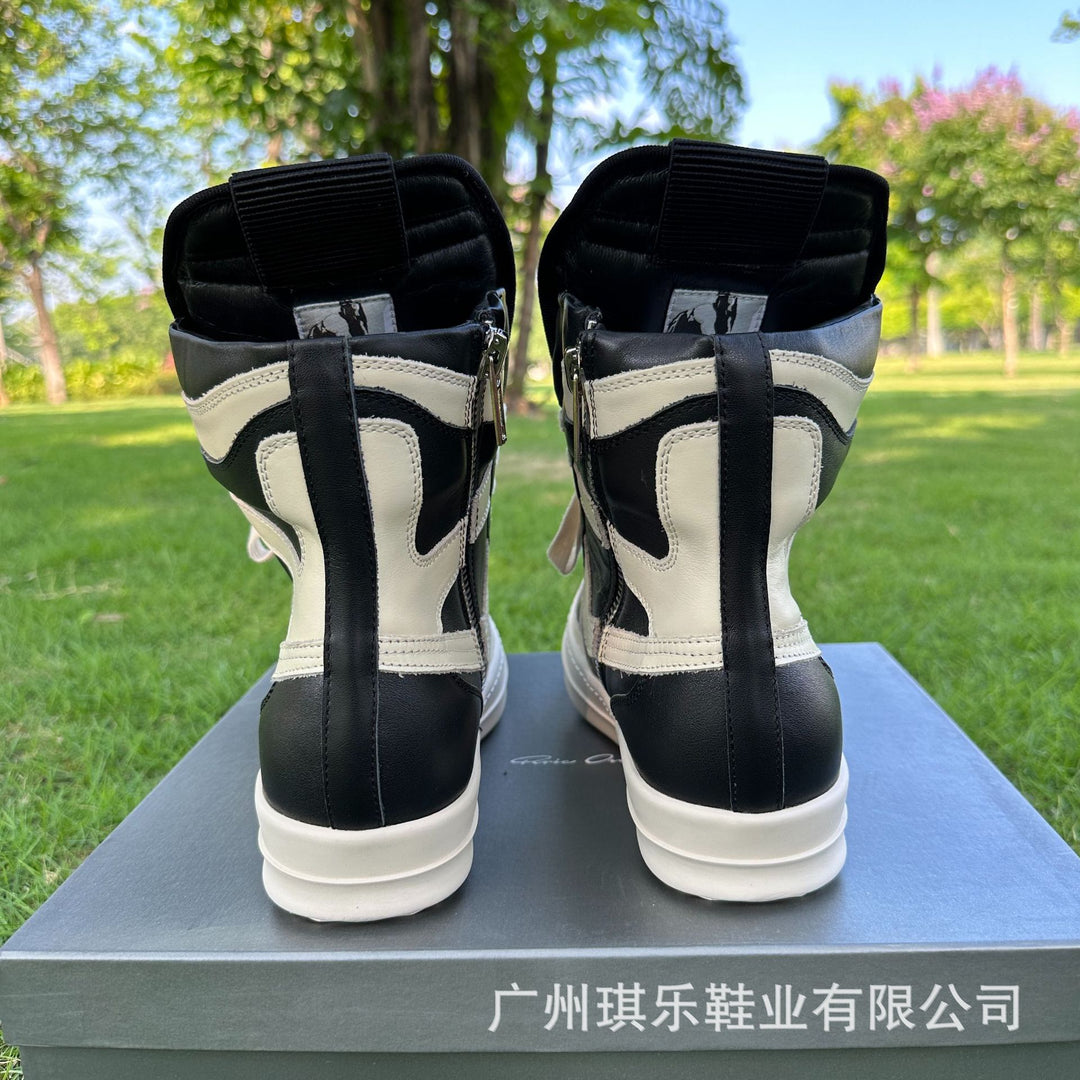 Thick-Sole, Height-Increasing, High-Top Genuine Leather Sports Boots