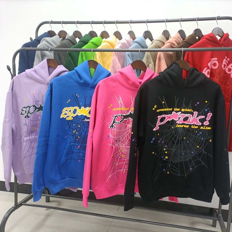 Sp5der Foam Print Spider Thick Fleece Hoodie
