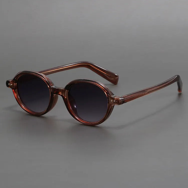 Retro oval shaped casual sun blocking sunglasses