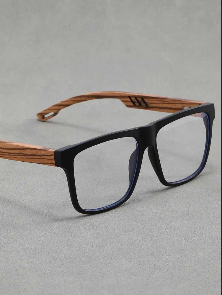 Bamboo-style square frame eyeglasses