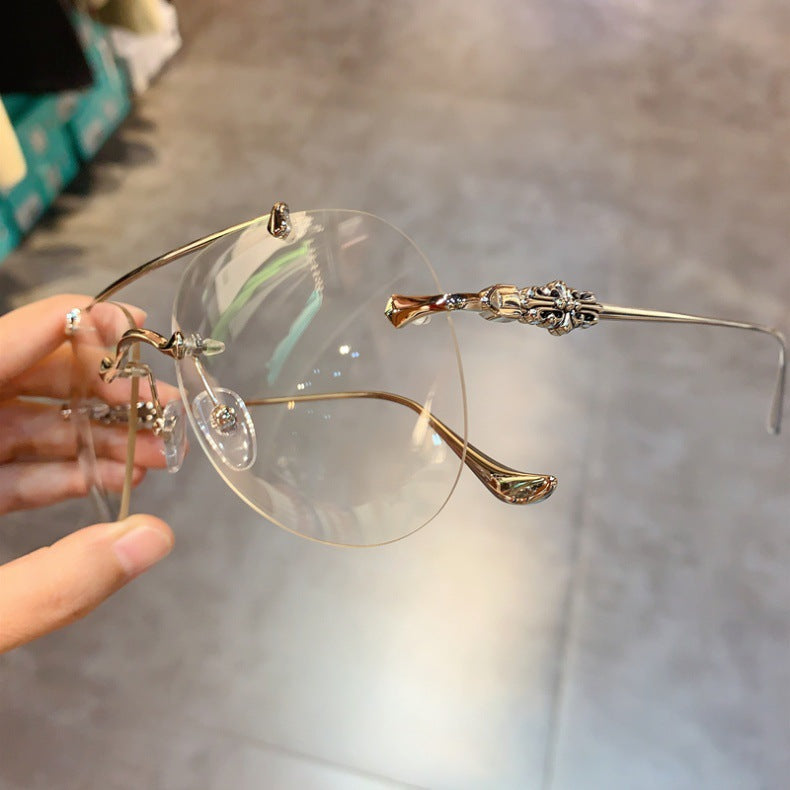 Chrome Hearts Rimless Prescription Goggles Wide-Fit Aviator Eyewear