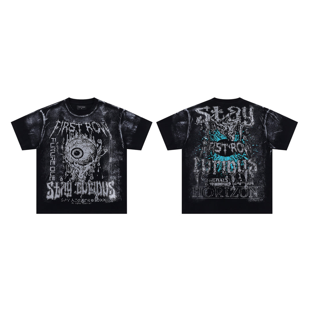 FIRST ROW LOST UTOPIA UNIVERSE CROPPED TEE White