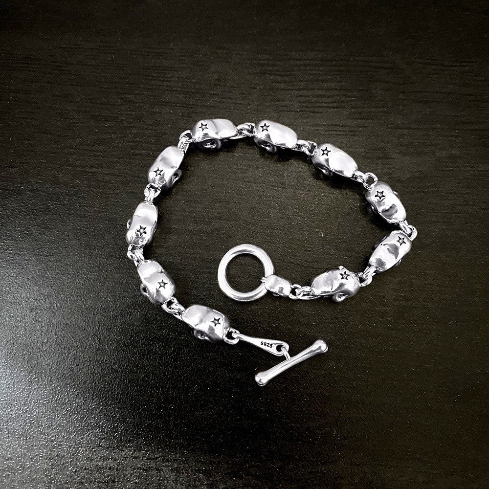 Retro and trendy skull bracelet