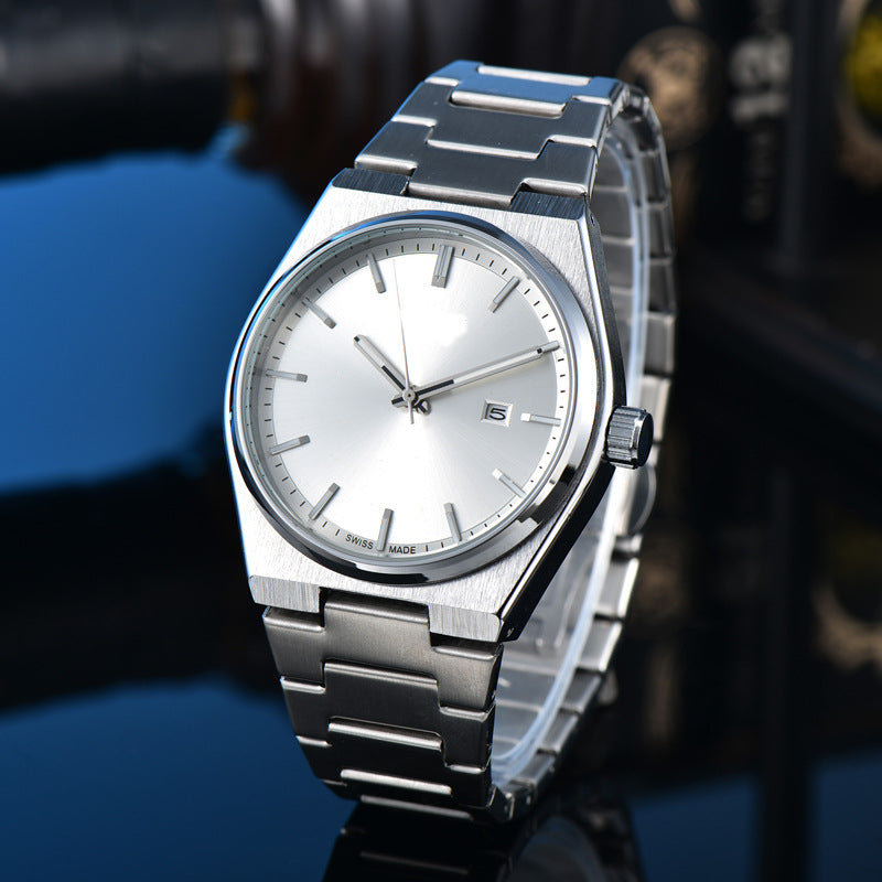 Classic Simple and Generous Solid Steel strap Watch