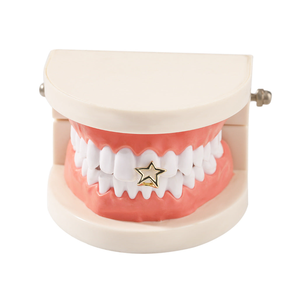 Hip-hop niche design hollow five-pointed star braces