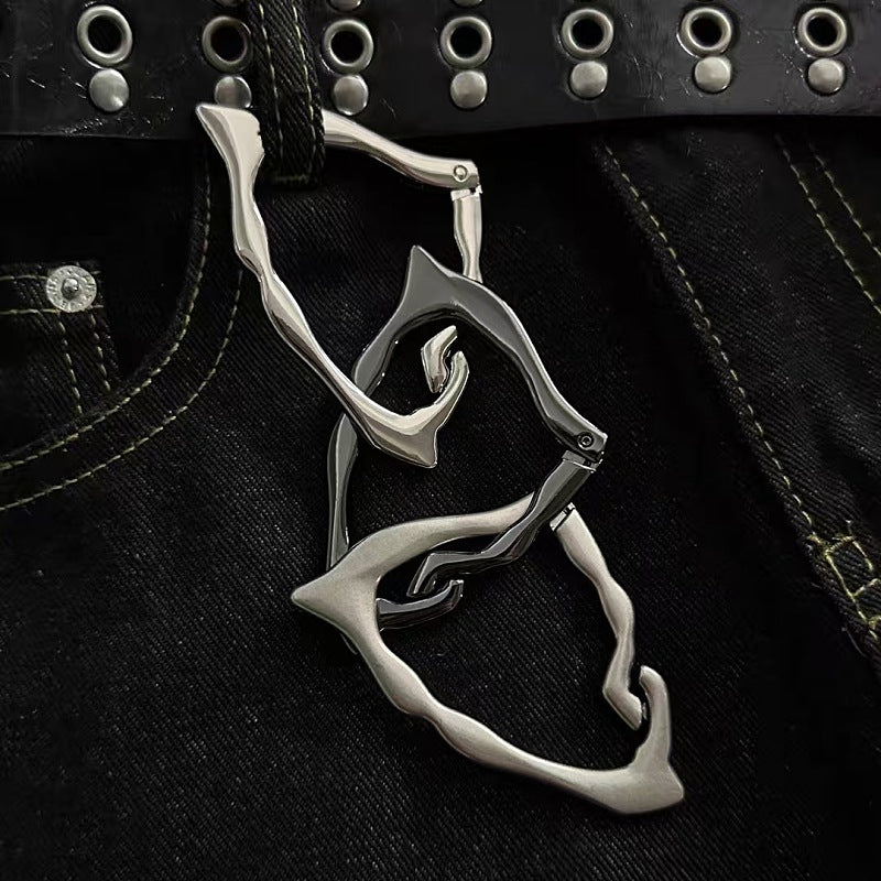 Triangle Bone Buckle Metal Keychain Pendant