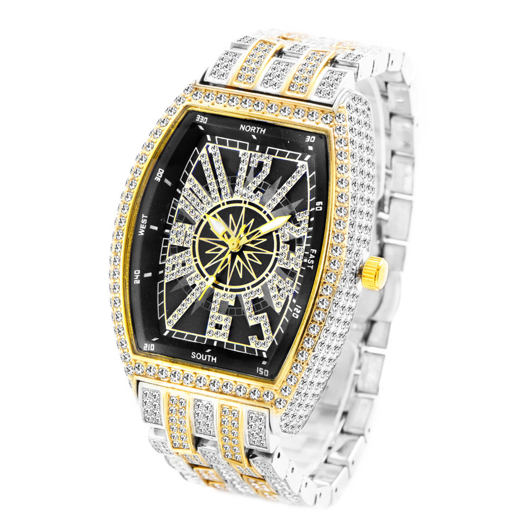 Full Diamond Dial with Tonneau-Shaped Dial