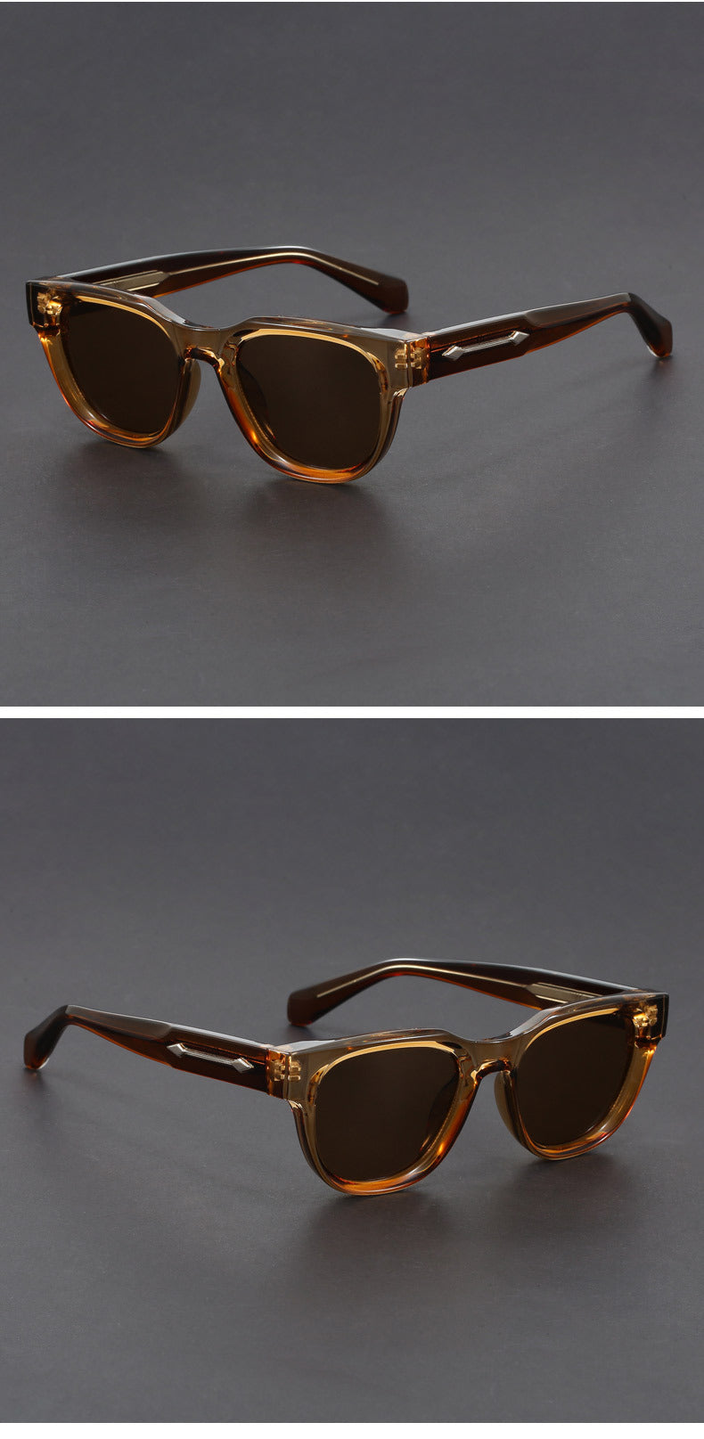Small square propionate pin inserted sunglasses