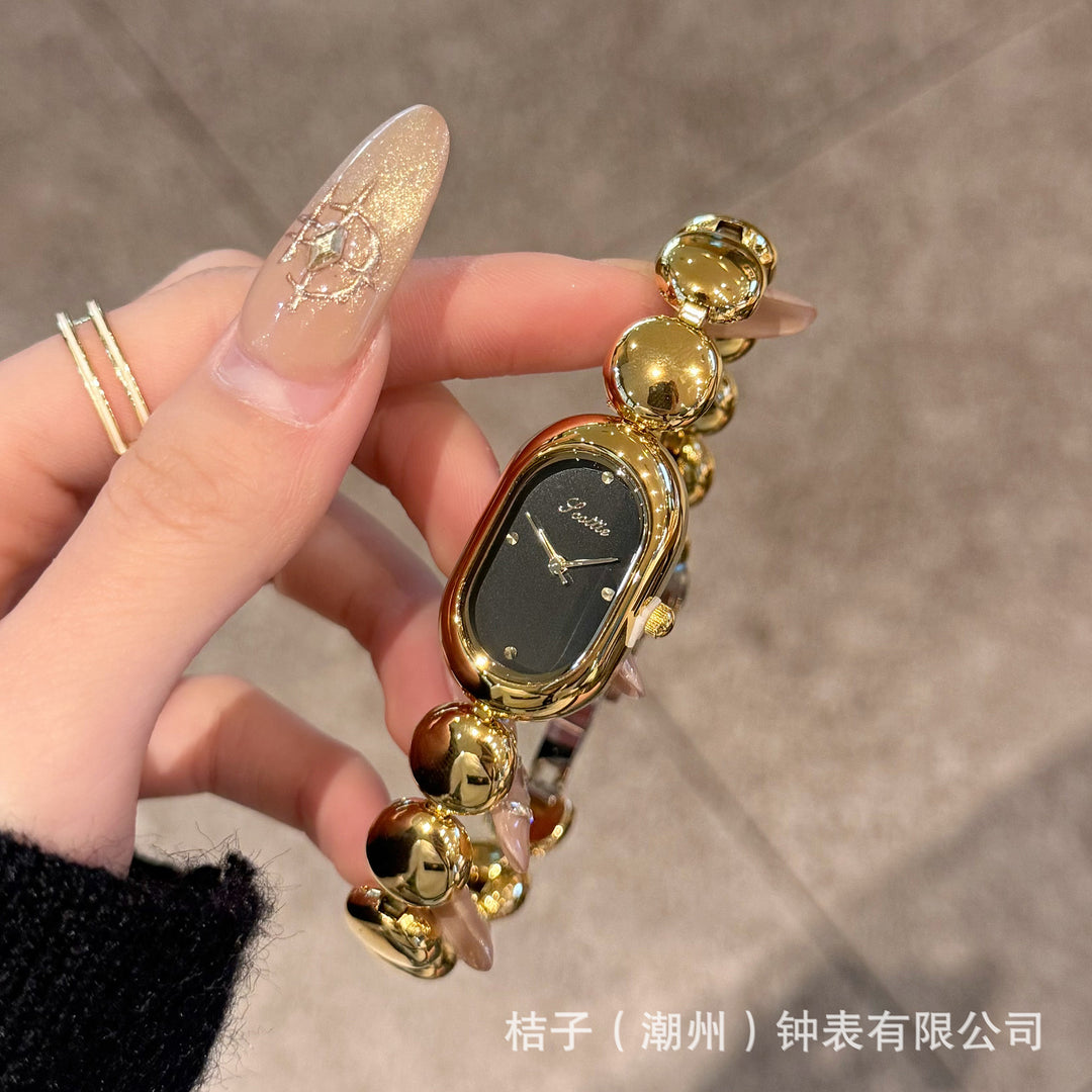 Steel Strap Oval Bracelet Watch