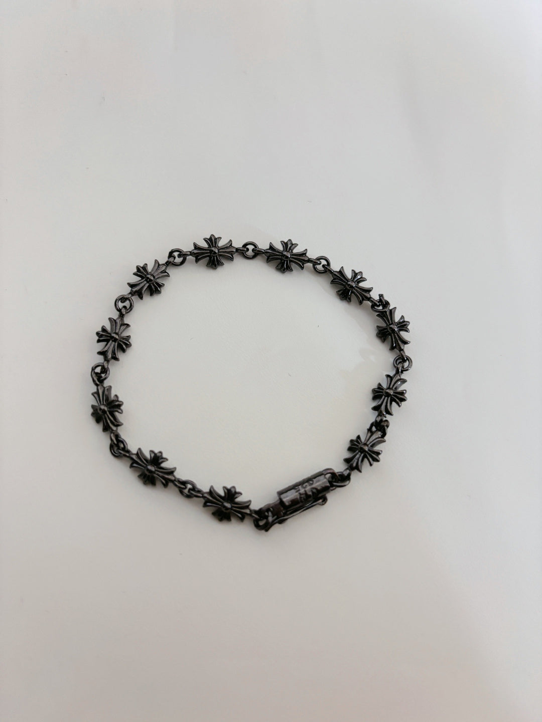 Chrome Hearts Black Gun finished Cross with Diamond inlaid Bracelet