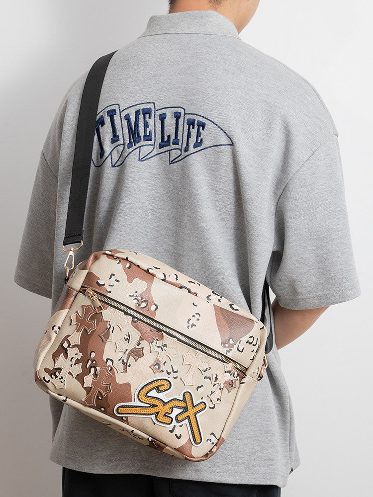 Chrome Hearts Camouflage Sports PU Leather Crossbody Bag