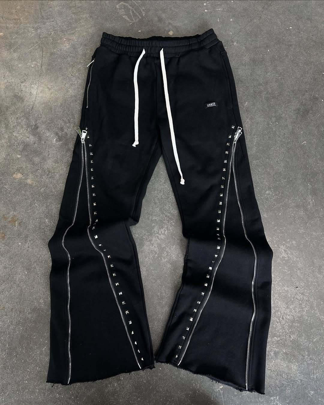 Heavy-duty Knitted Zipper Street Style Trousers