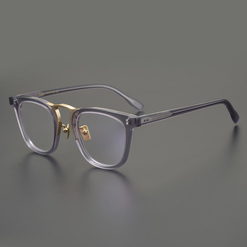 Bold Square Frames with Gold Bridge Full-Rim Style for Wider Faces