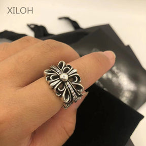 Diamond chrome hearts open ring