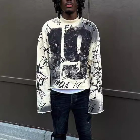 Digital 19 Terry Cotton Gothic Graffiti Sweatshirt