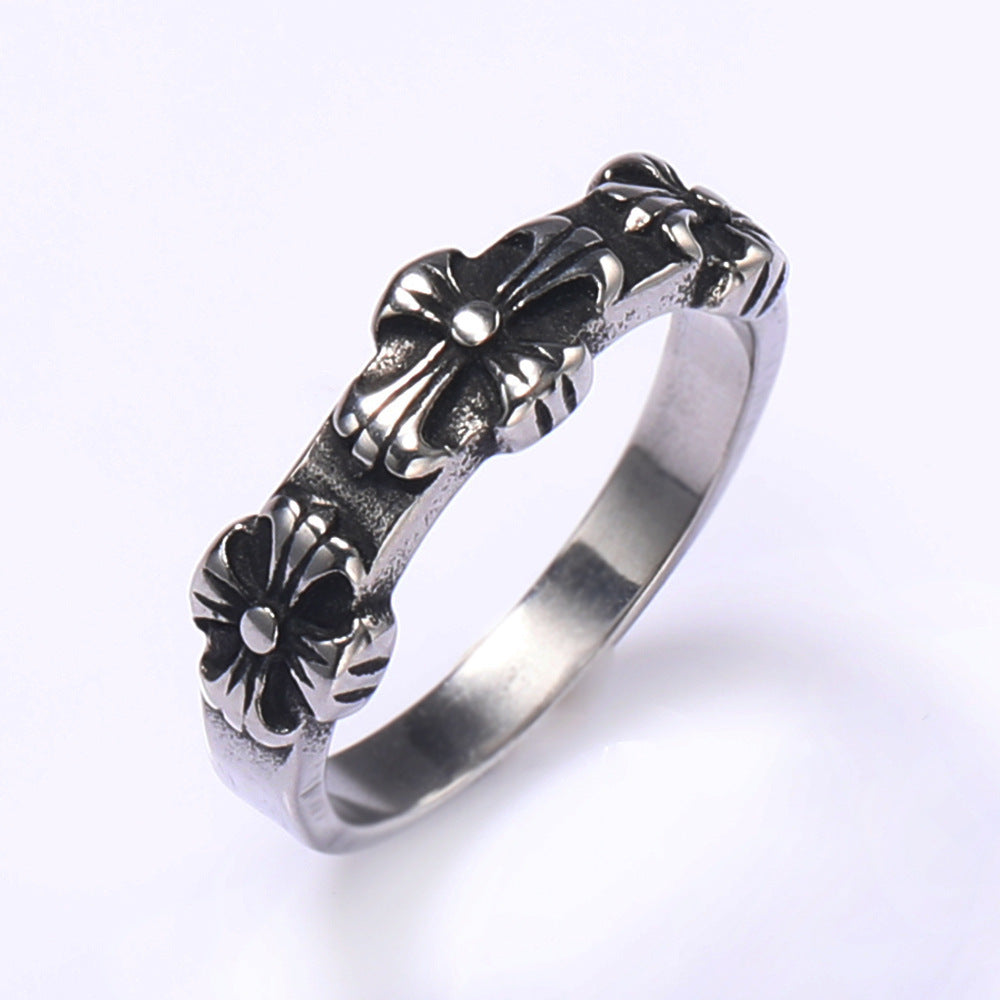 Chrome Hearts Cross Flower Forever Couple Rings