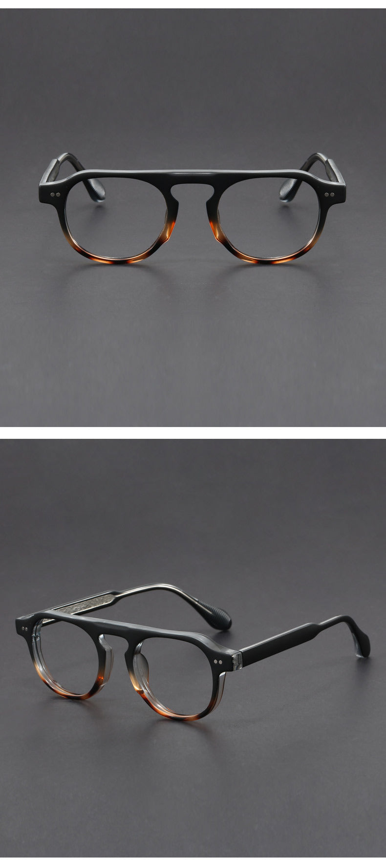 Hand-Carved Retro Aviator Eyeglass Frames