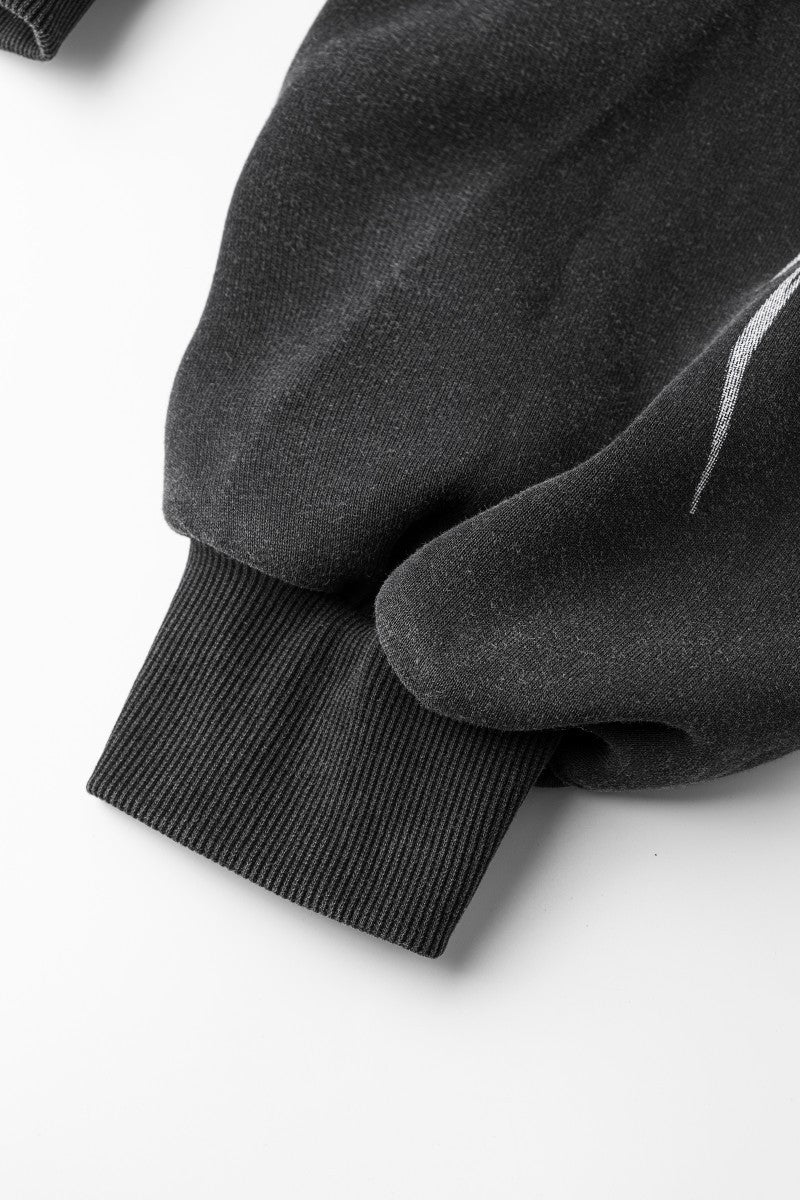 07 Dark style embroidered zip-up hooded sweatshirt