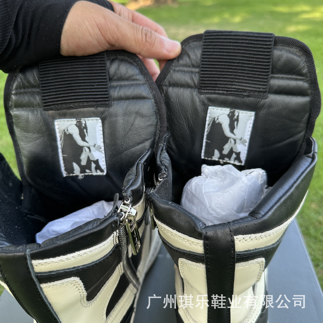 Thick-Sole, Height-Increasing, High-Top Genuine Leather Sports Boots